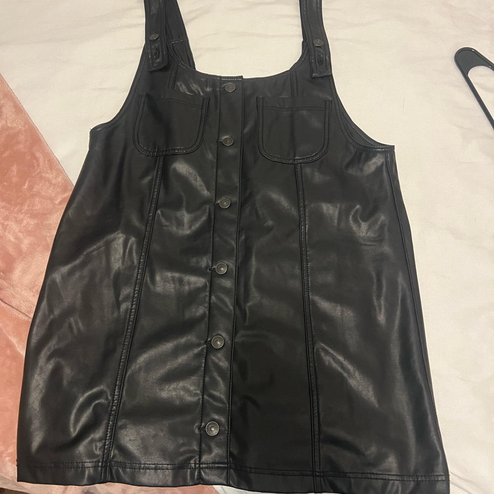 American Eagle Outfitters Black Faux Leather Dress